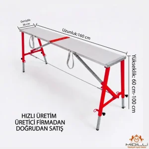 MİDİLLİ Teleskopik İnşaat İskelesi - 36 CM En Serisi (160 CM Uzunluk)