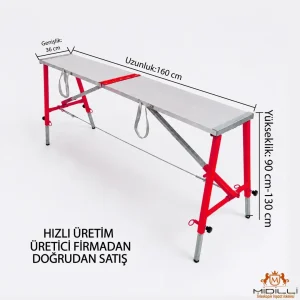 MİDİLLİ Teleskopik İnşaat İskelesi - 36 CM En Serisi (160 CM Uzunluk)