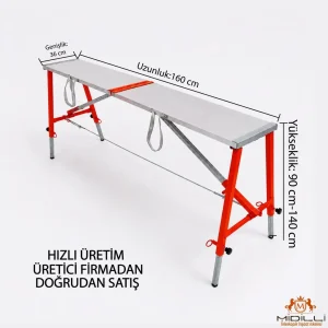 MİDİLLİ Teleskopik İnşaat İskelesi - 36 CM En Serisi (160 CM Uzunluk)