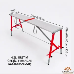 MİDİLLİ Teleskopik İnşaat İskelesi - 36 CM En Serisi (200 CM Uzunluk)