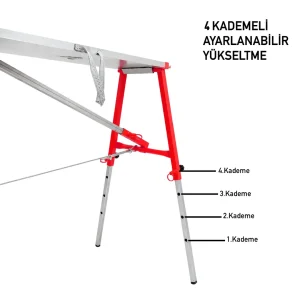 MİDİLLİ Teleskopik İnşaat İskelesi - 24 CM En Serisi (100 CM Uzunluk)