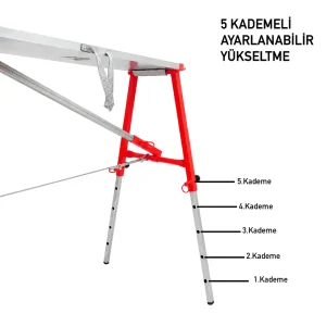 MİDİLLİ Teleskopik İnşaat İskelesi - 48 CM En Serisi (200 CM Uzunluk)