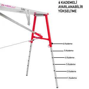 MİDİLLİ Teleskopik İnşaat İskelesi - 24 CM En Serisi (160 CM Uzunluk)