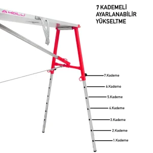 MİDİLLİ Teleskopik İnşaat İskelesi - 48 CM En Serisi (160 CM Uzunluk)