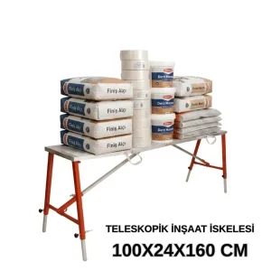 MİDİLLİ Teleskopik İnşaat İskelesi - 24 CM En Serisi (160 CM Uzunluk)