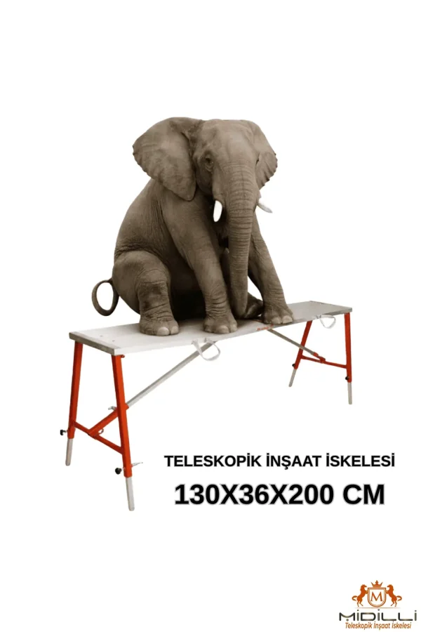 MİDİLLİ Teleskopik İnşaat İskelesi - 36 CM En Serisi (200 CM Uzunluk)