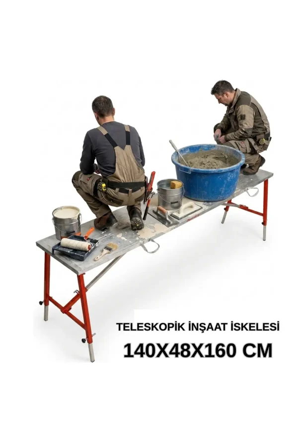 MİDİLLİ Teleskopik İnşaat İskelesi - 48 CM En Serisi (160 CM Uzunluk)
