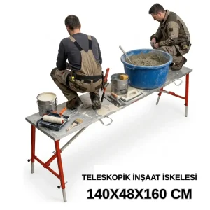 MİDİLLİ Teleskopik İnşaat İskelesi - 48 CM En Serisi (160 CM Uzunluk)