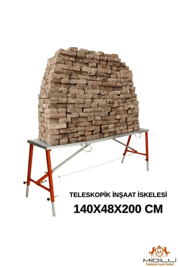 MİDİLLİ Teleskopik İnşaat İskelesi - 48 CM En Serisi (200 CM Uzunluk)