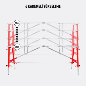 MİDİLLİ Teleskopik İnşaat İskelesi - 24 CM En Serisi (100 CM Uzunluk)
