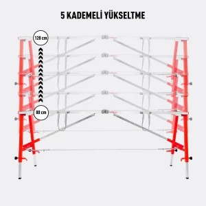 MİDİLLİ Teleskopik İnşaat İskelesi - 48 CM En Serisi (160 CM Uzunluk)