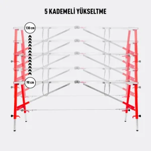 MİDİLLİ Teleskopik İnşaat İskelesi - 48 CM En Serisi (160 CM Uzunluk)