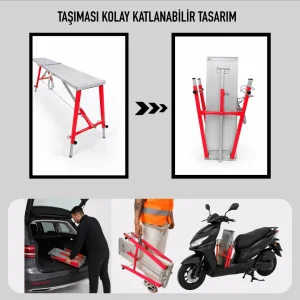 MİDİLLİ Teleskopik İnşaat İskelesi - 36 CM En Serisi (160 CM Uzunluk)