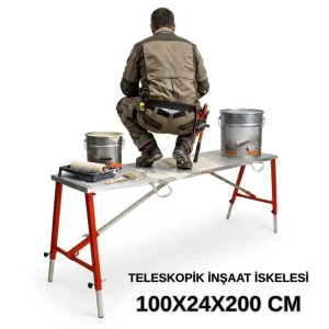 MİDİLLİ Teleskopik Katlanır İnşaat İskelesi - 24 CM En Serisi (200 CM Uzunluk)
