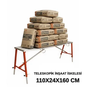 MİDİLLİ Teleskopik Katlanır İnşaat İskelesi - 24 CM En Serisi (160 CM Uzunluk)