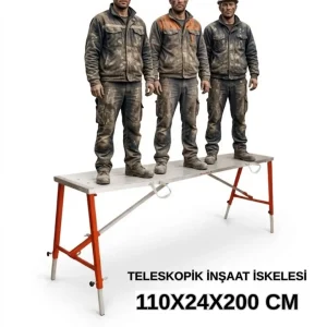 MİDİLLİ Teleskopik Katlanır İnşaat İskelesi - 24 CM En Serisi (200 CM Uzunluk)